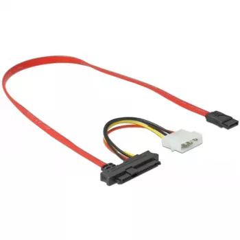 Delock - SATA- / SAS-Cable - SAS 12Gbit/s - Internal Power Supply, 4-pin, Internal SAS, 29-pin (SFF-8482) to SATA (W) - 50 cm