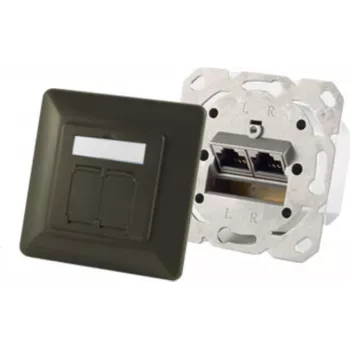 Socket-outlet ShiverPeaks S/CONN 74280-A — 2×RJ-45, Cat6a, 500 MHz, metal housing, anthracite