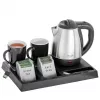 Adler AD 1354 Hotel kettle stainless steel 1.2 L + tray with cups black, steel