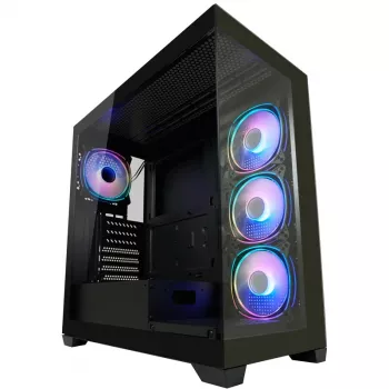 LC-Power Enclosure MidiTower 715B black USB3.2/Audio o.Power Supply SEAMLESS_X (LC-715B-ON)