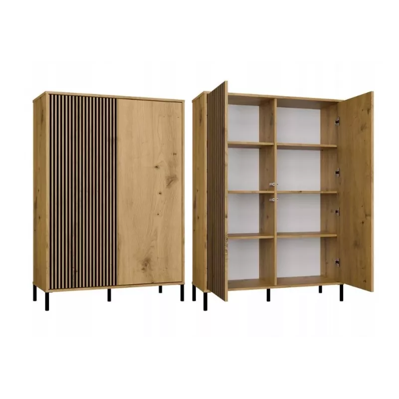 KAMARO 2DD SLIM/GŁ OAK ARTISAN DISPLAY CABINET