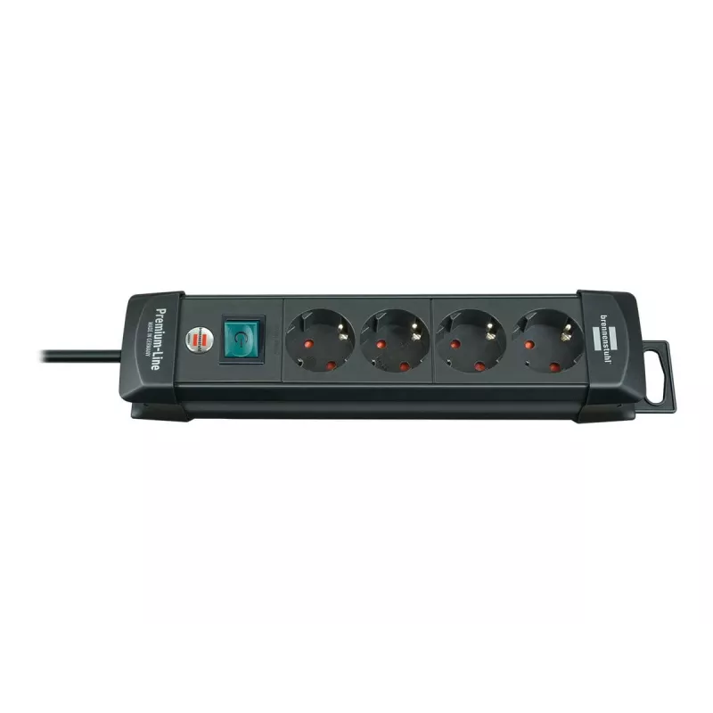 Brennenstuhl Premium-Line 4-way black, 1,8 m Premium-Line Power Strip 4-way black 1,8 m H05VV-F 3G1,5 (1951140100)