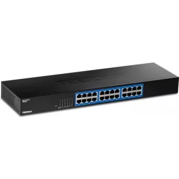 TRENDnet 24-Port Gigabit Switch, TEG-S25, 24 X Gigabit RJ-45 Ports, 48Gbps Switching Capacity, Fanless Design, Metal Enclosure, Internal Power
