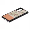 Phone case man and wood for Samsung Galaxy Note 20 — Pink Flower on Black