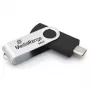 USB flash drive MediaRange MR1953 64 GB USB Type-C 3.2 Gen 1 (3.1 Gen 1) swivel, Black/Silver