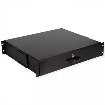 19-inch ROLINE 2U Lockable Rack Mount Drawer, ABS Plastic, 2 HE