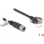 Network Cable DeLOCK M12 Cable X-coded 8 pin female to RJ45 plug Cat.6A 1 m black