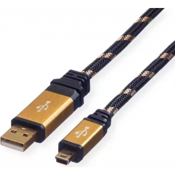 ROLINE GOLD USB 2.0 Cable, Type A - 5-Pin Mini 0,8m (11.02.8821)