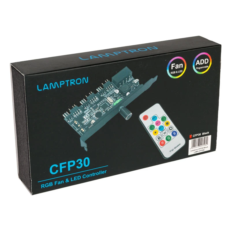 PCI-slot Fan and RGB LED Controller Lamptron CFP30, black