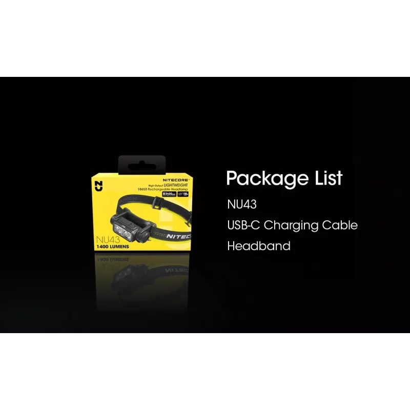 Headlamp Nitecore NU43 1400 Lumens Compact Lightweight