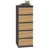Chest of drawers Top e Shop W5 ANT/ART, 5 drawers, Anthracite/Oak, particle board