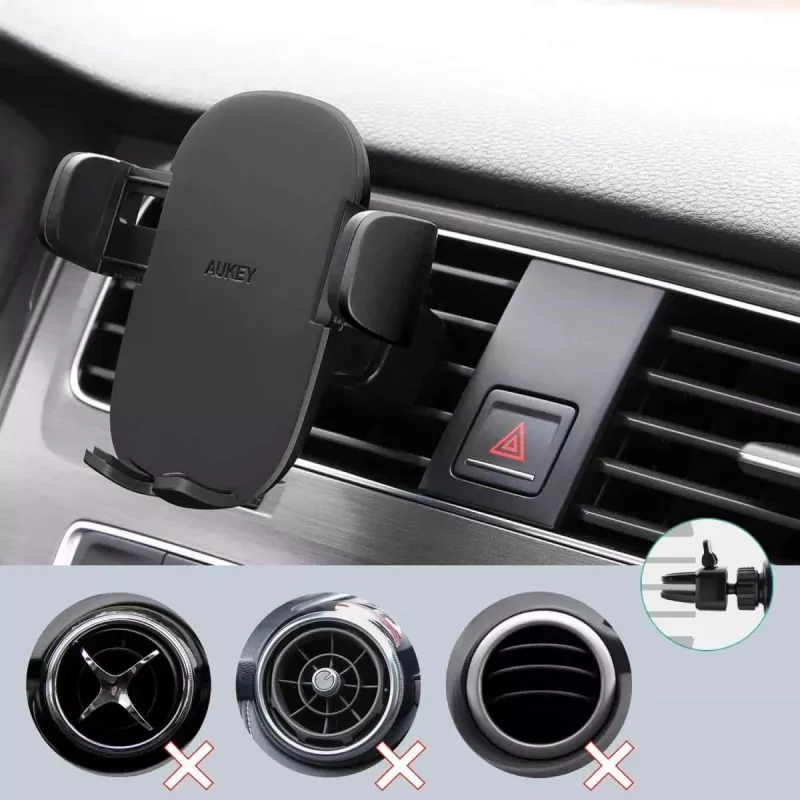 Phone holder Aukey HD-C48 adjustable 360° for smartphones and small tablets, clamp mount, rotatable arm