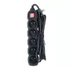 Power extension ESPERANZA ELK215K – 3 m cable, 5 Type E AC outlets, indoor, black