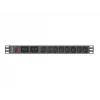 Rack-mount Power Distribution Unit LANBERG PDU-02I1908I-0200-C20-BK — 1U, 10×C13, 16A, 2 m cable, 19 inch