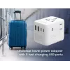 Travel adapter GEMBIRD TPA-2A3C70-01-W — Type I plug, 3× USB-C (70W), 2× USB-A (18W), 100–250V, white