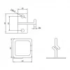 ROLINE cable grommet, 40x40 mm, Metal, side cable entry