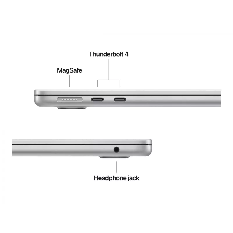 Apple MacBook Air 13 (2025), 16GB, 512GB, M4 (10-CPU/10-GPU), Silver, 35W Dual USB-C Port Power Adapter, German, MW0X3D/A