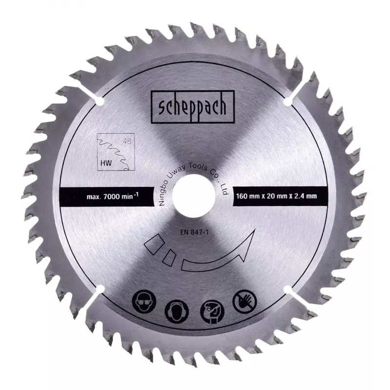 Circular saw Scheppach PL55, 1200 W, 230 V, blade Ø160 mm, 24T, cutting depth 49.5 mm (90°), bevel, wood