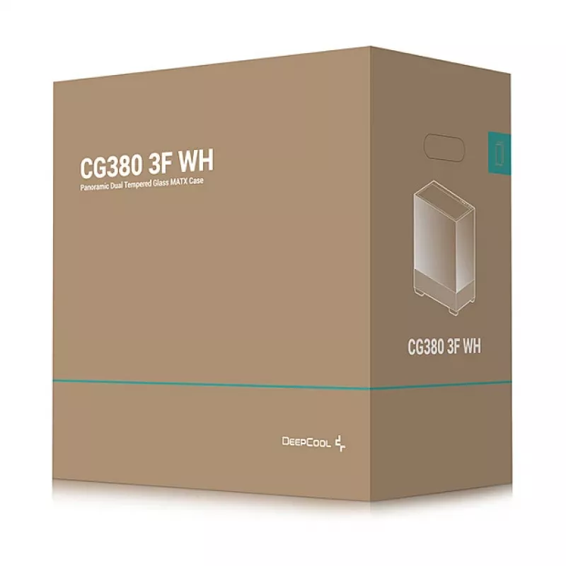PC Midi Tower case DeepCool CG380 3F WH — White, 235×437×451 mm, supports 2.5 inch/3.5 inch, bottom PSU, 3x 120 mm fans installed