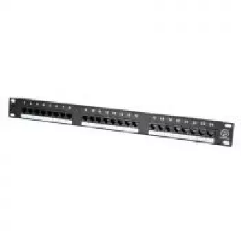 Patch Panel VALUE Cat.5e 19 inch 24 Ports UTP Black