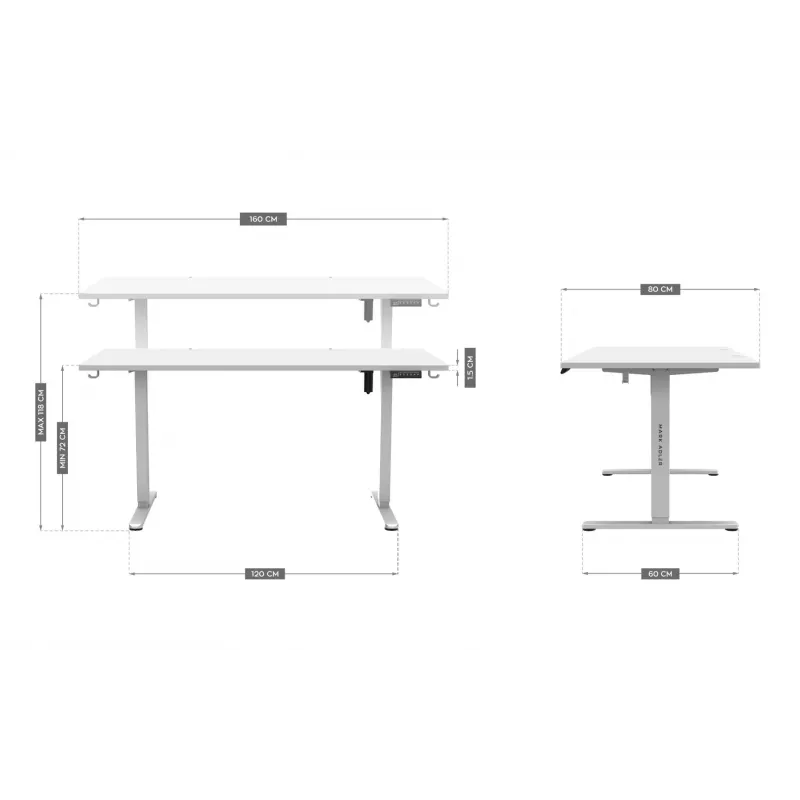 Electric desk MA-Leader 7.6 White