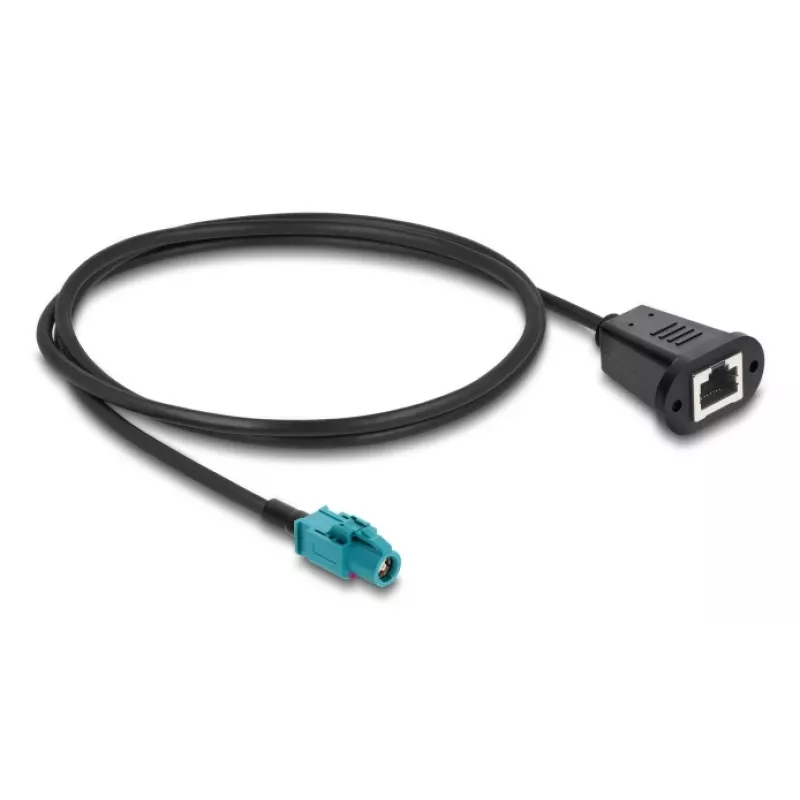Coaxial cable DELOCK 90700 — 1 m, HSD Z to RJ-45, black/blue