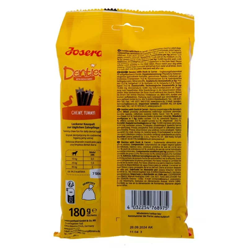 JOSERA Denties Duck with carrot - Dog treat - 180g