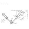 Maclean wall mount for two monitors, 17-32'', 9kg max, mechanical spring, MC-988