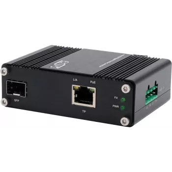Media converter Exsys EX-60340 PoE+ 60W, operating temp -40°C to +75°C