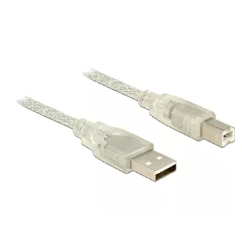USB Cable DeLOCK 83895 USB 2.0 3m USB A USB B Transparent