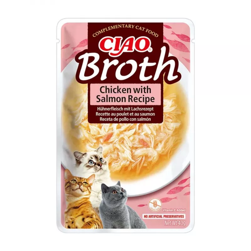 INABA Ciao Broth Cat Treats, Chicken, Fish and Scallop, 10 x 40 g