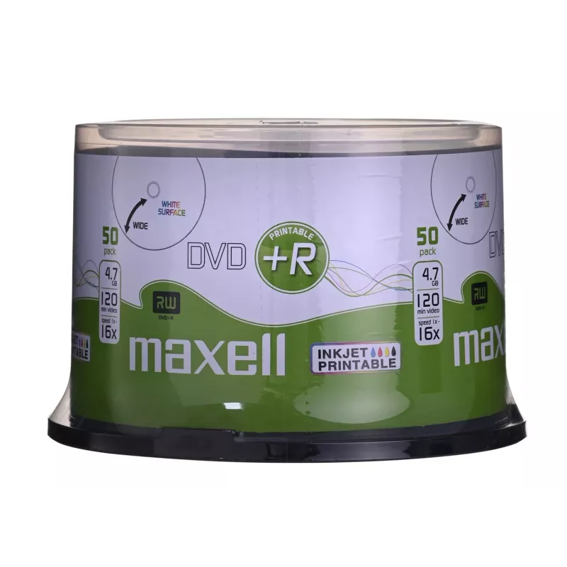 MAXELL DVD+R 4.7 GB 16x 50-pack printable cakebox