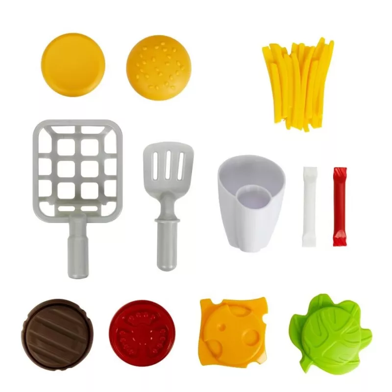 Play Burger Shop set KLEIN 7336 — compact design, easy-to-clean children's role-play toy