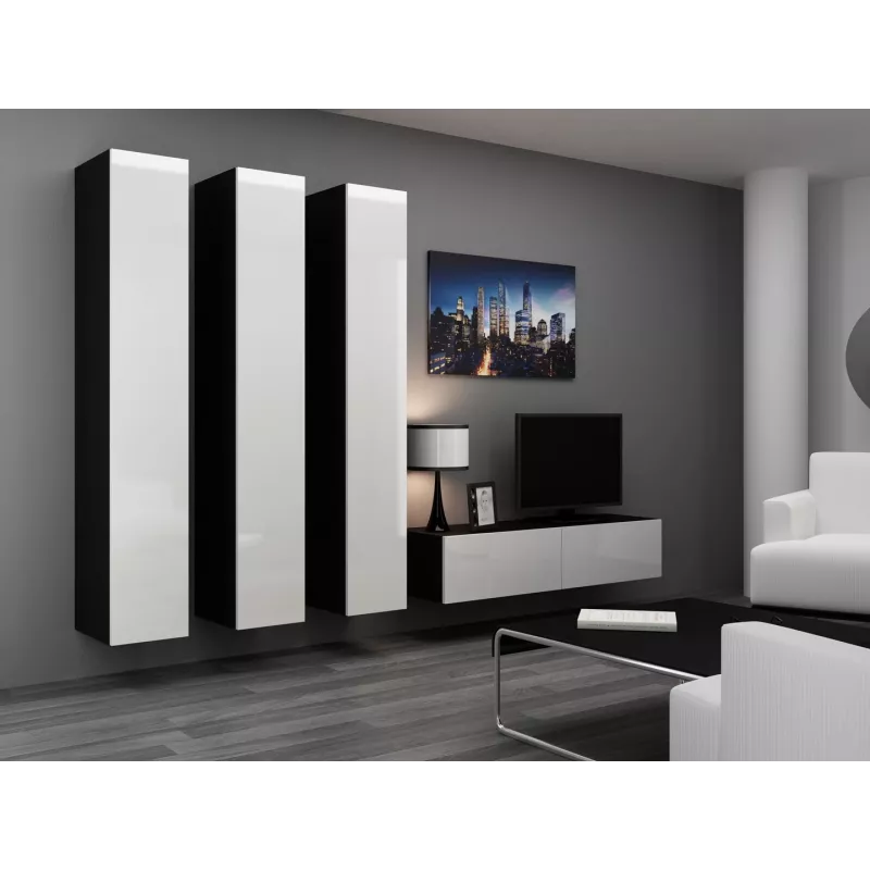 Cama Full cabinet VIGO '180' 180/40/30 white/black gloss