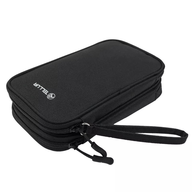 Cable organiser pouch Tellur TLL193011 — compact travel case for chargers, cables, adapters, black