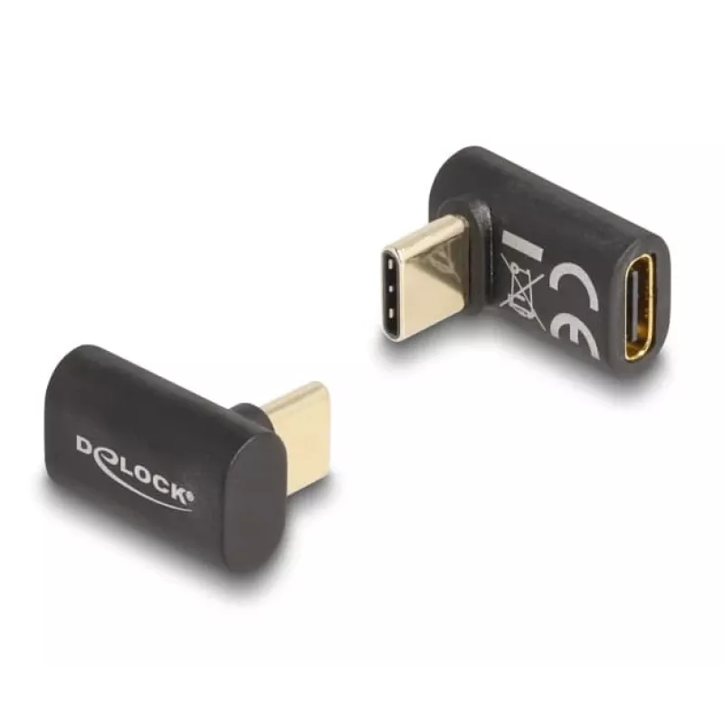 DeLOCK Adapter USB 40 Gbps USB Type-C PD 3.0 100 W male to female angled 8K 60 Hz
