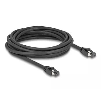 Delock - Network Cable - RJ-45 (M) to RJ-45 (M) - 5,0m - 7,5 mm - S/FTP - CAT 8,1 - Halogen-Free, Snagless, to 40 Gbps Data Transfer Rate - Black (80236)