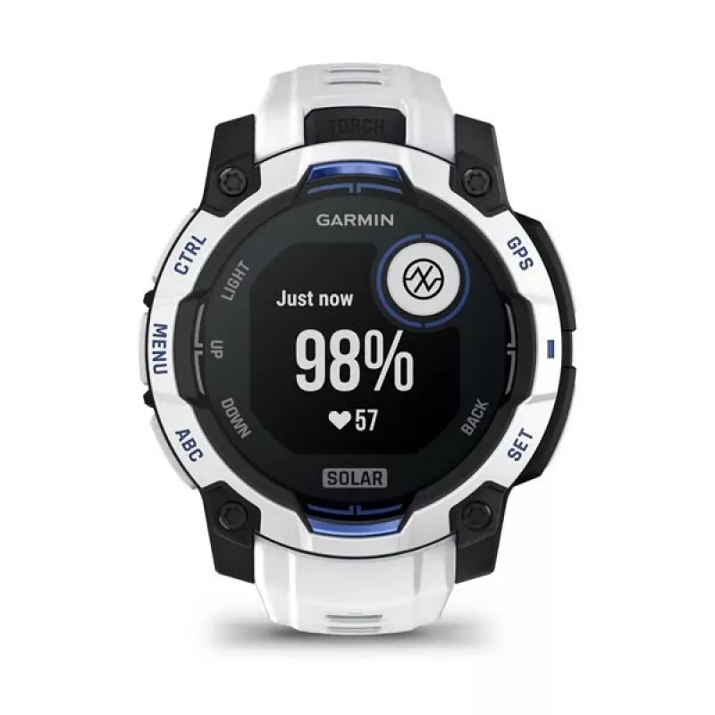 Smartwatch GARMIN Instinct 2 45 mm, MIP 0.9 inch (176×176), GPS, Solar, Silicone band Blue/White