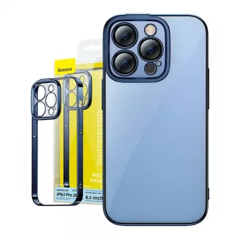 Protective case Baseus for iPhone 14 Pro — transparent glitter blue