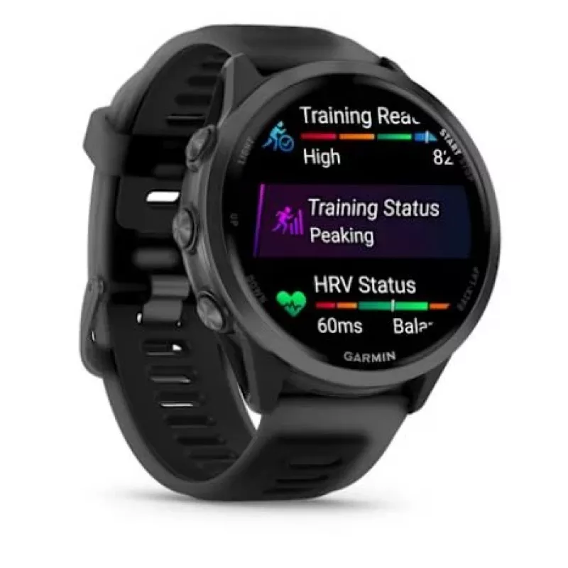 Smartwatch GARMIN Forerunner 570 — 47 mm slate grey aluminium case, translucent black silicone band