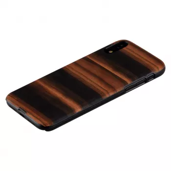Smartphone case man and wood for iPhone XR — ebony black, protective hard shell