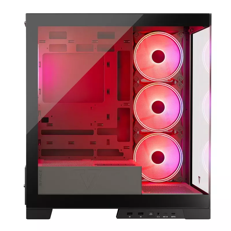 PC case MODECOM Volcano SPACE APEX ARGB Midi Tower, tempered glass, USB-C, supports ATX/microATX/Mini-ITX, GPU up to 430 mm, CPU cooler up to 180 mm