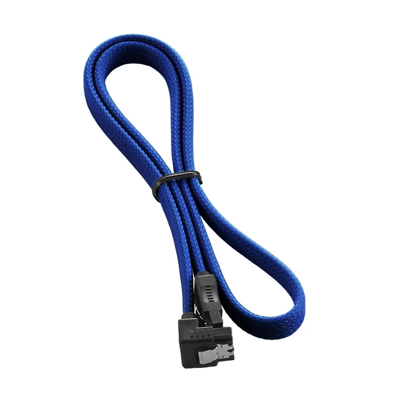 CableMod ModMesh - SATA-Cable - Serial ATA 150/300/600 - SATA (W) right-angled to SATA (W) - 60cm - Blue (CM-CAB-RSAT-N60KB-R)