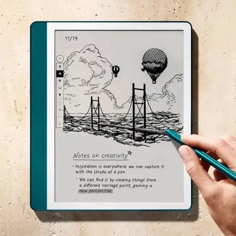 Ebook New Kindle Scribe - 2024 release 10.2 glare-free 64GB Wi-Fi (Without Lockscreen Ads) with Premium Pen Jade