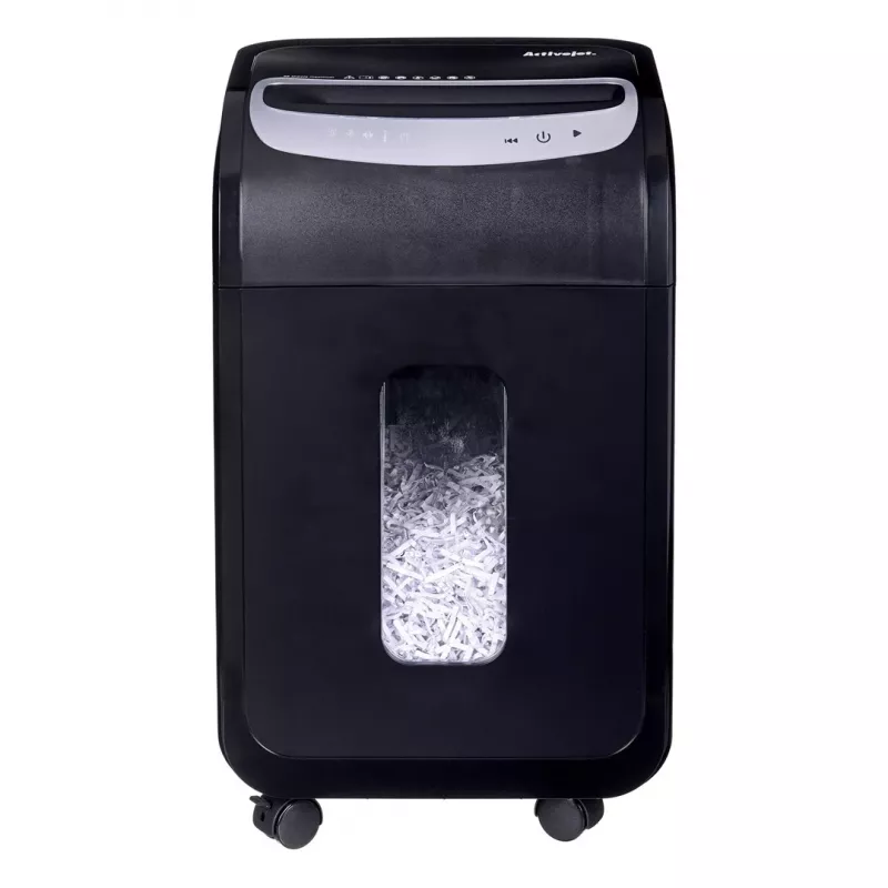 Document shredder ActiveJet ASH-2502C — cross cut P-4, 25 sheets, 4x40 mm, 28 L bin, 22.8 cm feed, 30 min duty