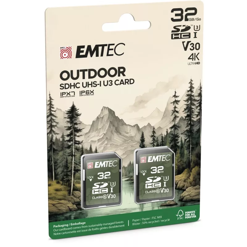 Flash memory Emtec 32GB UHS-I U3 V30 Outdoor ECMSD32GHC10ORP
