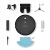 Robot vacuum cleaner TEESA Smart VAC 2 — round, black, 1000 Pa suction, 9.6V/2000mAh Li battery, 0.2 L dust box, Wi‑Fi, automatic return