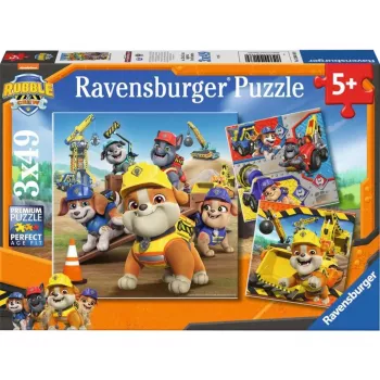 Children's puzzle set Ravensburger Rubble & Crew work vehicles — 3 puzzles × 49 pieces