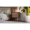 Bedside cabinet, 2 pcs. CORTINA 45x40x51 black/walnut