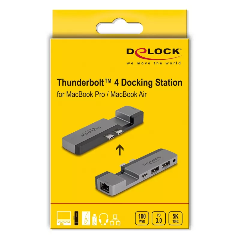 Docking Station DeLOCK 87757 Thunderbolt 4 5K 100W PD 10Gbps LAN Audio